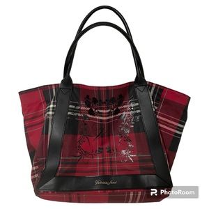 Victoria Secret Plaid Bag Christmas Bag Tote Hand Bag Shoulder Bag Satchel